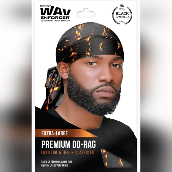 Black and Orange Premium Do-Rag - Picture 1 of 1